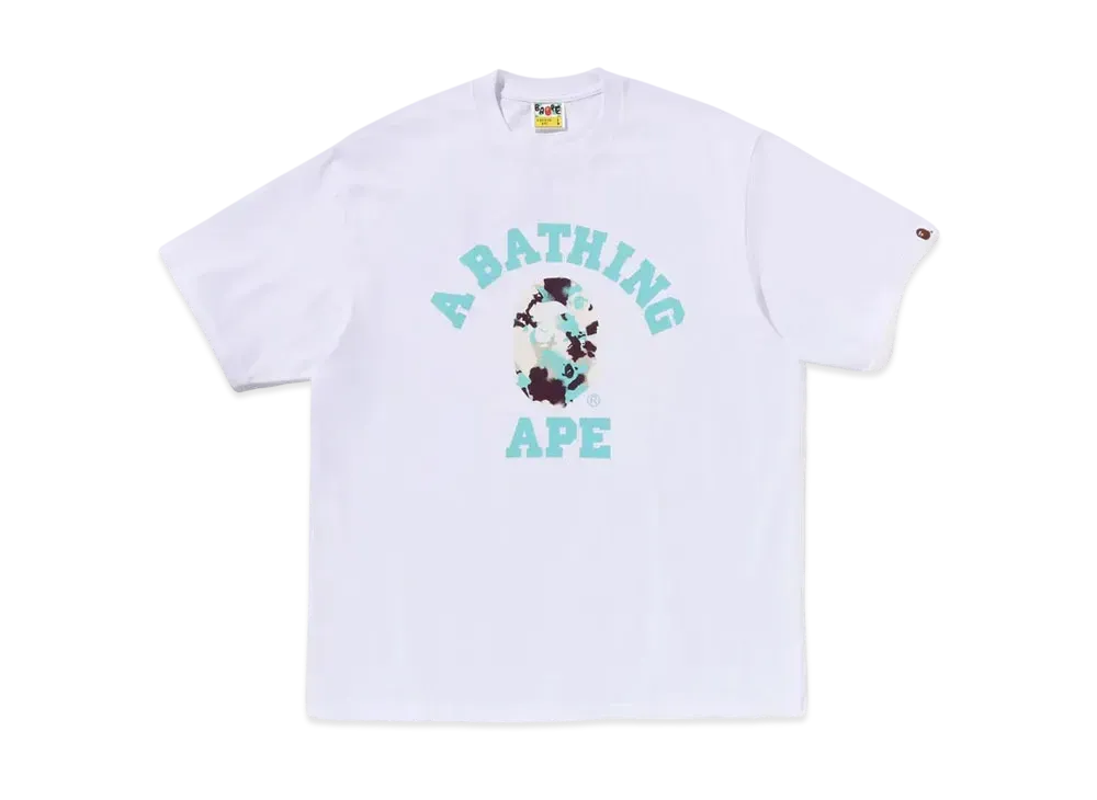 A BATHING APE Map Camo College Relaxed Fit Tee "White"