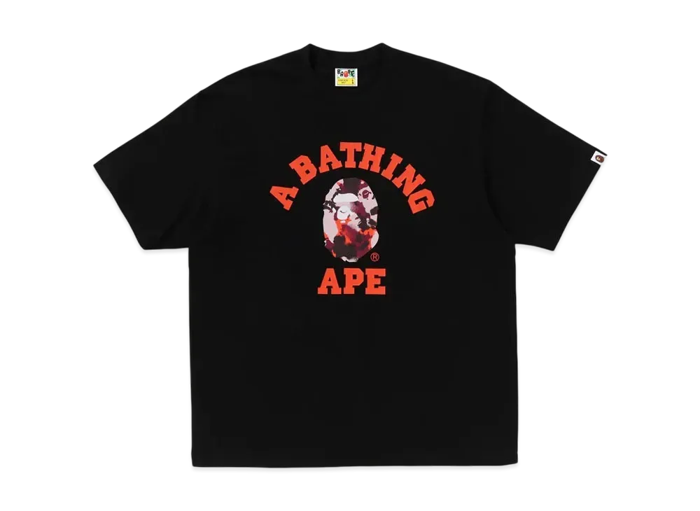 A BATHING APE Map Camo College Relaxed Fit Tee "Black"