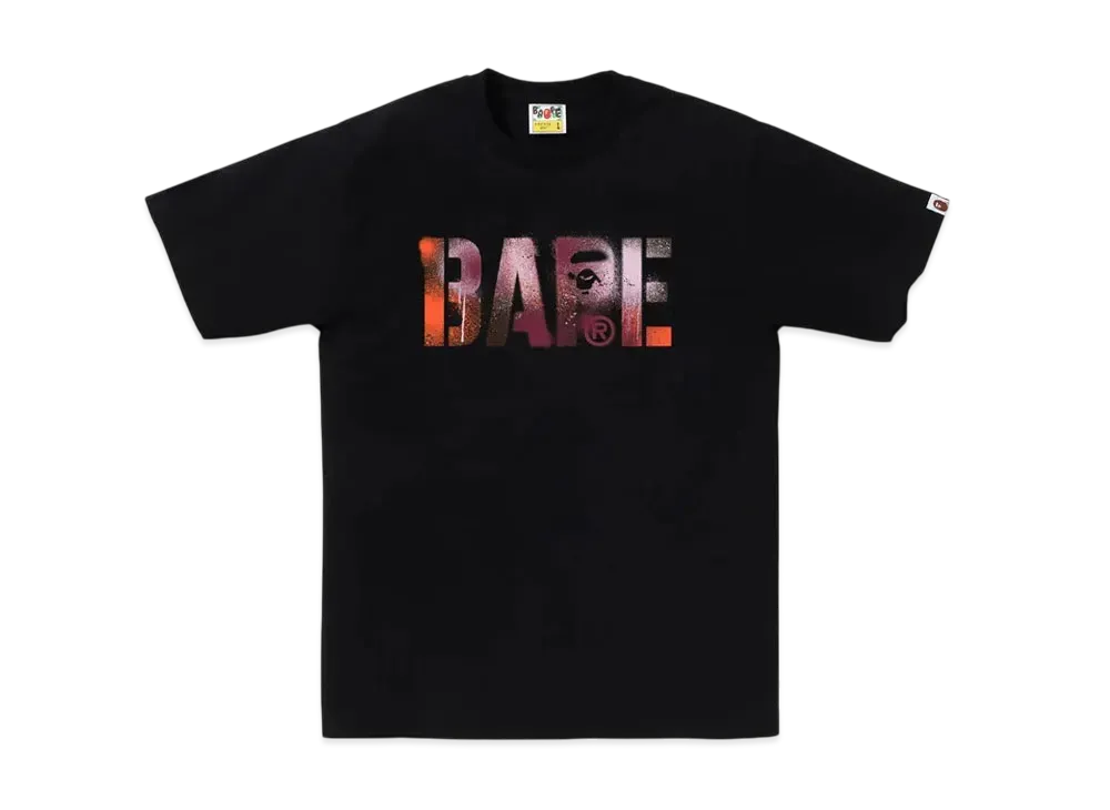 A BATHING APE Map Camo Stencil Bape Logo Tee "Black/Red"
