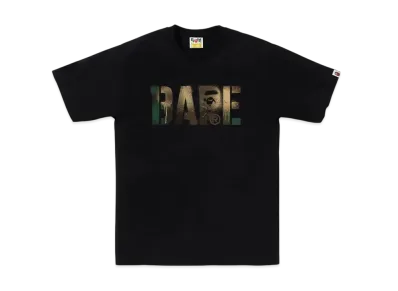A BATHING APE Map Camo Stencil Bape Logo Tee "Black/Green"