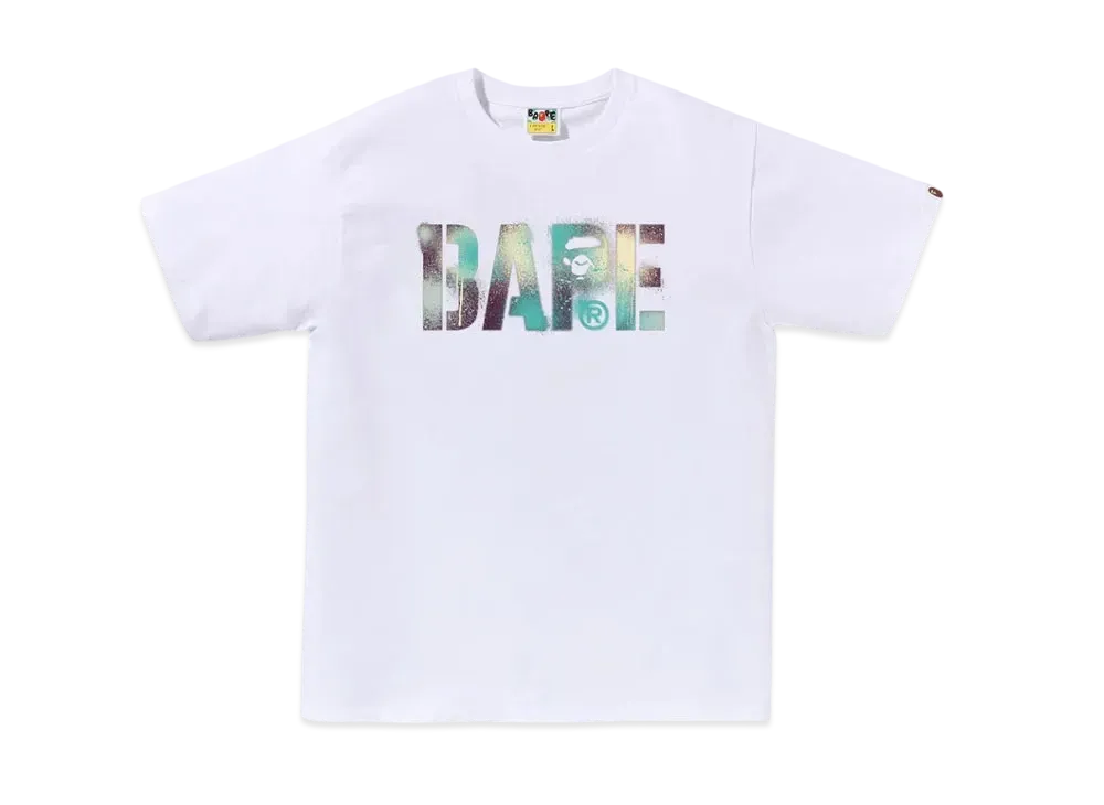 A BATHING APE Map Camo Stencil Bape Logo Tee "White/ML"