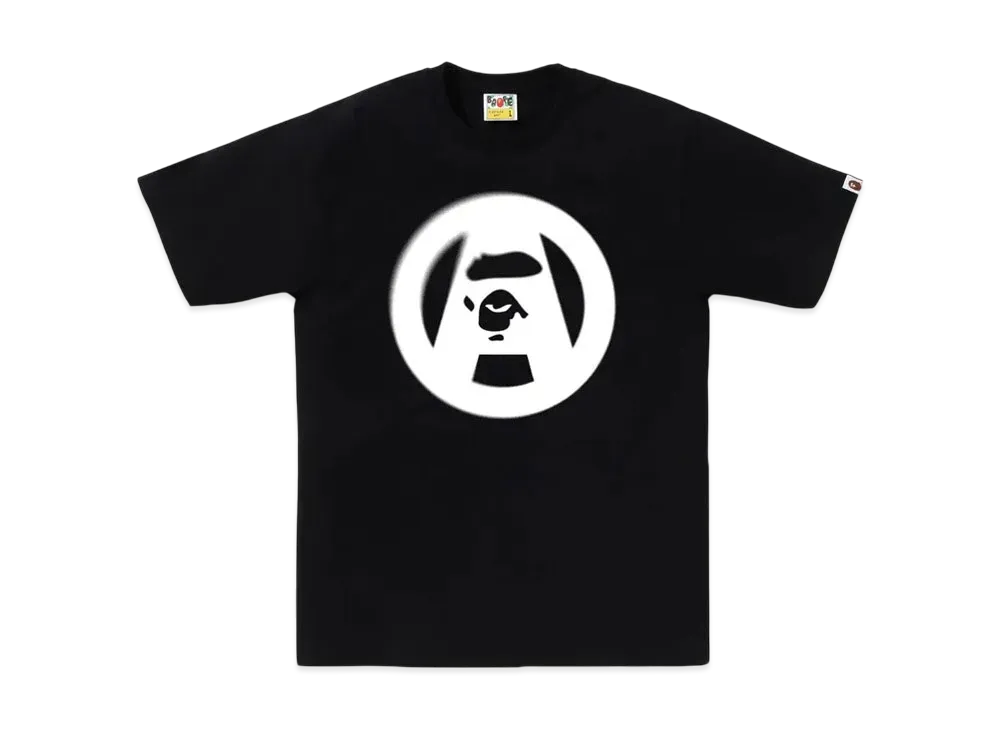 A BATHING APE Stencil Circle Ape Face Tee "Black"