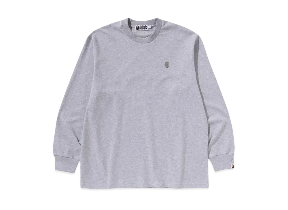 A BATHING APE One Point Relaxed Fit LS Tee "Gray"
