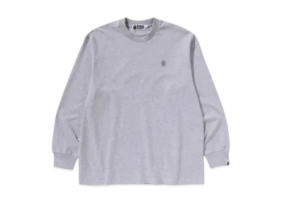 A BATHING APE One Point Relaxed Fit LS Tee "Gray"