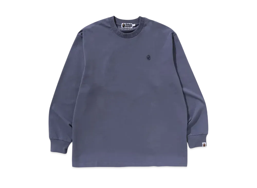 A BATHING APE One Point Relaxed Fit LS Tee "Charcoal"