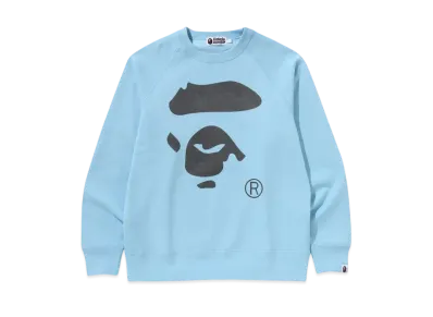 A BATHING APE Ape Face Crewneck Sweatshirt "Sax"