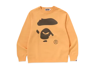 A BATHING APE Ape Face Crewneck Sweatshirt "Orange"