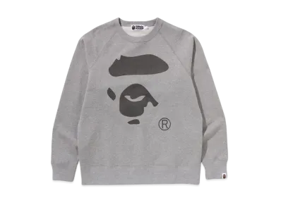 A BATHING APE Ape Face Crewneck Sweatshirt "Gray"