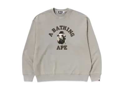 A BATHING APE Map Camo College Relax Fit Crewneck Sweatshirt "Olivedrab"
