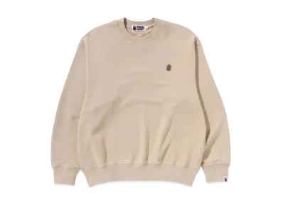 A BATHING APE One Point Relax Fit Crewneck Sweatshirt "Beige"