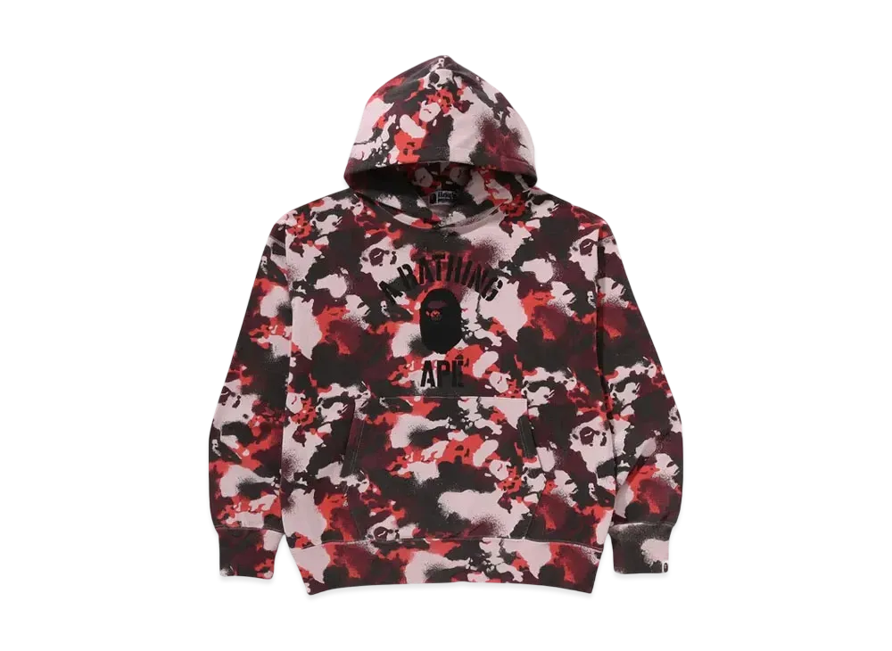 A BATHING APE Map Camo Pullover Hoodie "Red"