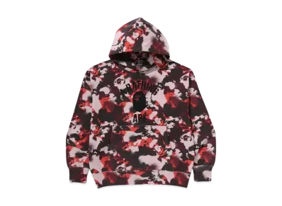A BATHING APE Map Camo Pullover Hoodie "Red"