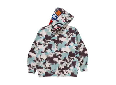 A BATHING APE Map Camo Shark Relaxed Fit Full Zip Hoodie "Multi"
