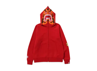 A BATHING APE Tiger Full Zip Hoodie "Red"