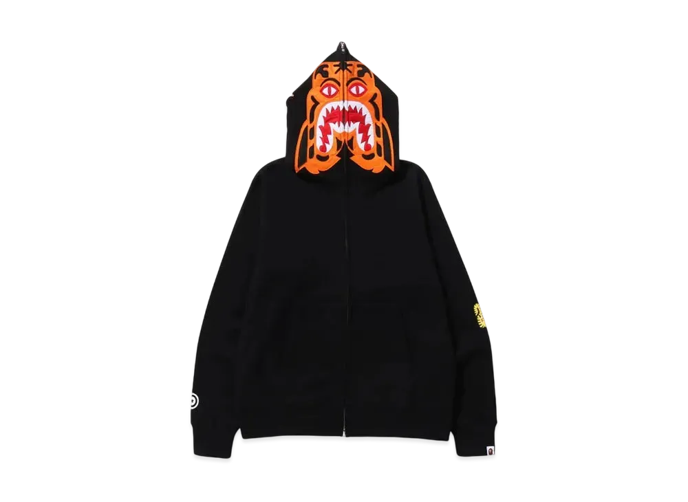 A BATHING APE Tiger Full Zip Hoodie "Black"