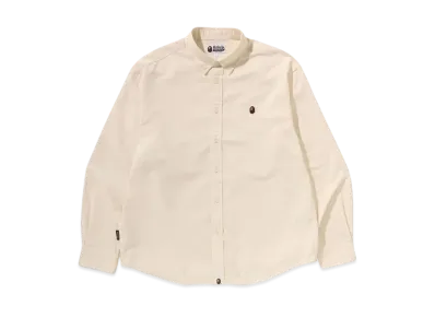 A BATHING APE One Point Oxford LS Shirt "Beige"
