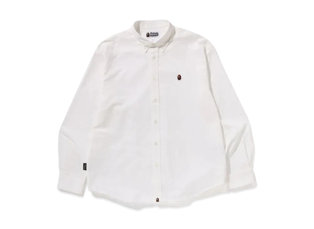 A BATHING APE One Point Oxford LS Shirt "White"