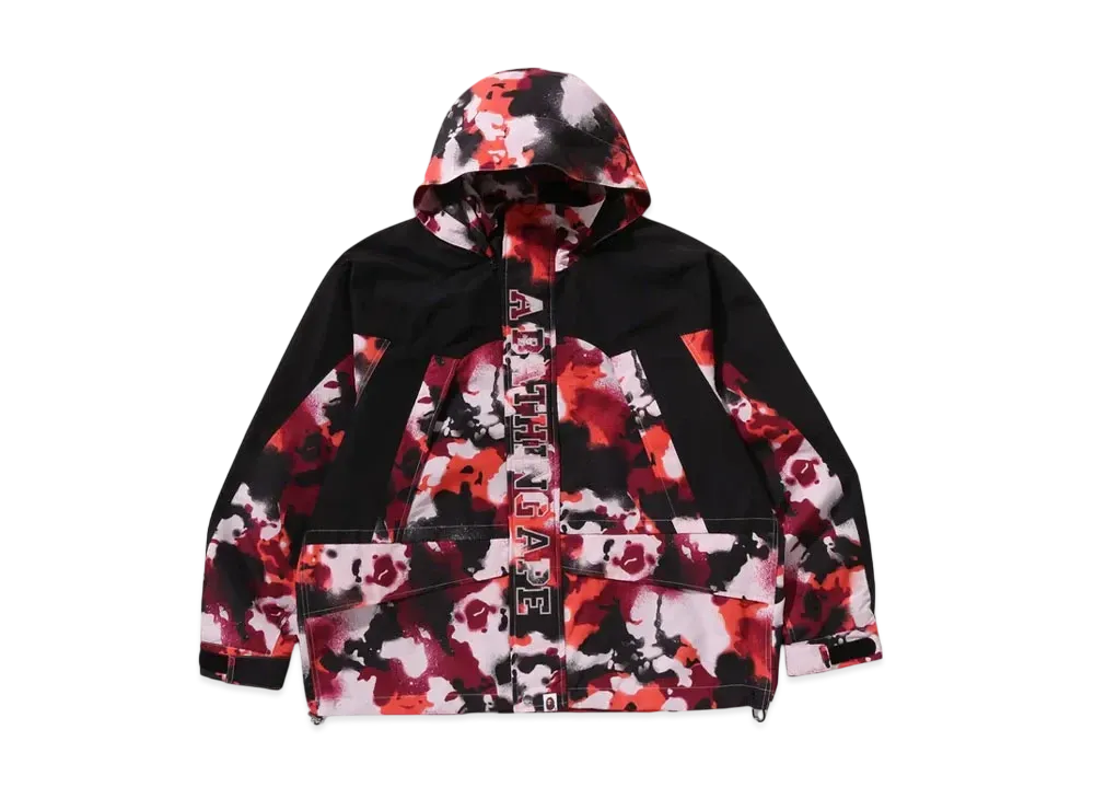 A BATHING APE Map Camo Snowboard Jacket "Red"