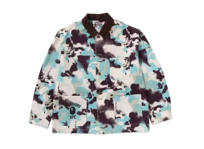 A BATHING APE Map Camo Work Jacket "Multi"