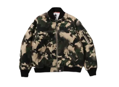 A BATHING APE Map Camo Bomber Jacket "Green"