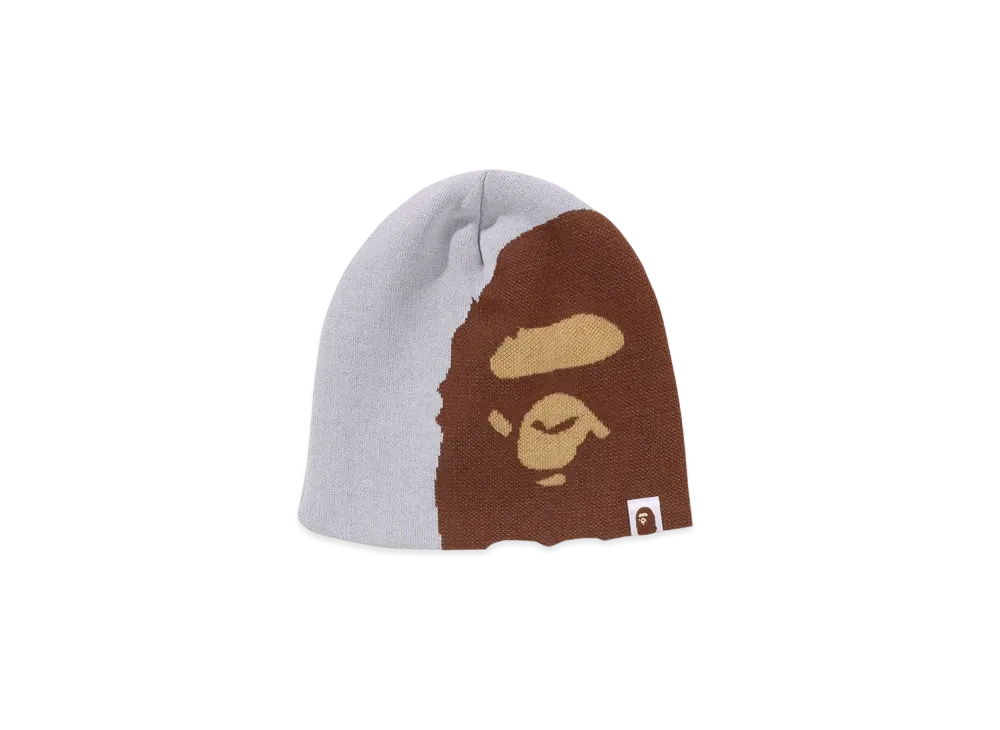 A BATHING APE Ape Head Knit Cap "Gray"