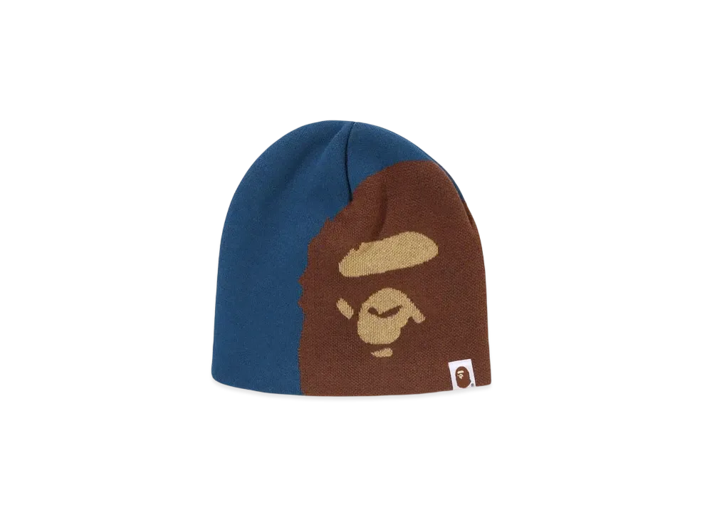 A BATHING APE Ape Head Knit Cap "Blue"