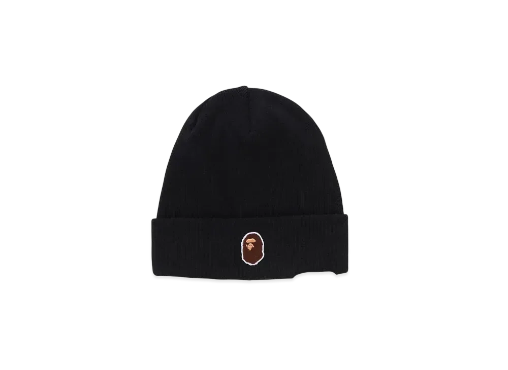 【値下げできます】A BATHING APE ブラック ビーニー 未使用品 アベイシングエイプ ニット帽 ニットキャップ ビーニー