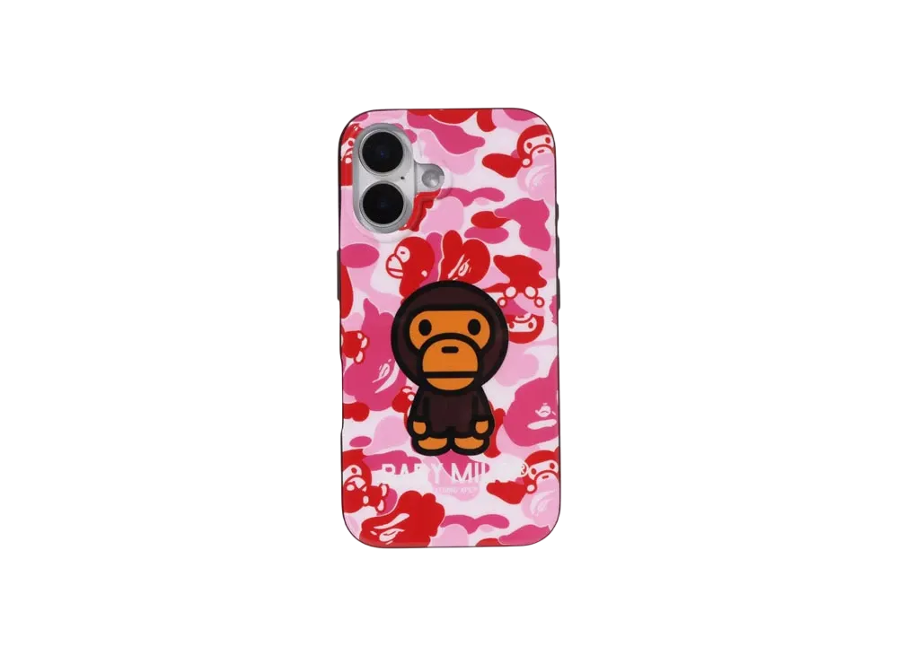 A BATHING APE ABC Milo Camo iPhone 16 Case "Pink"