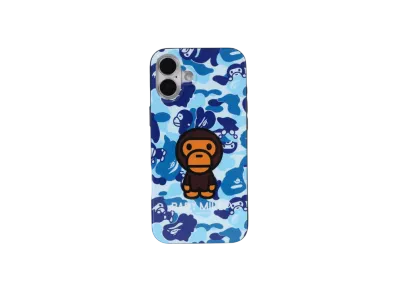 A BATHING APE ABC Milo Camo iPhone 16 Plus Case "Blue"
