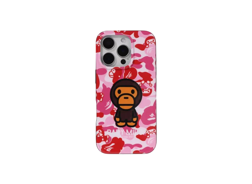 A BATHING APE ABC Milo Camo iPhone 16 Pro Case "Pink"