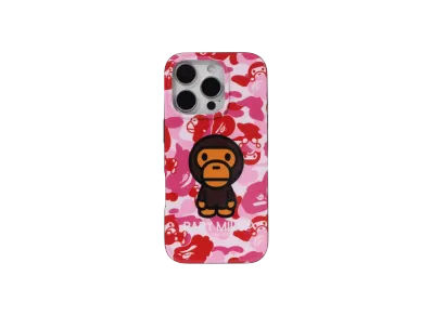 A BATHING APE ABC Milo Camo iPhone 16 Pro Case "Pink"