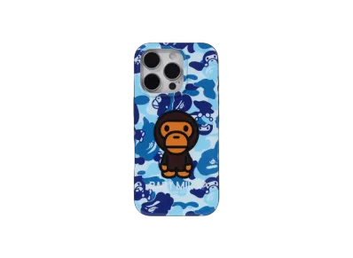 A BATHING APE ABC Milo Camo iPhone 16 Pro Case "Blue"