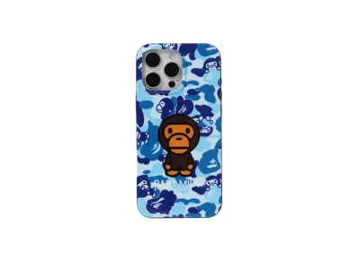 A BATHING APE ABC Milo Camo iPhone 16 Pro Max Case "Blue"