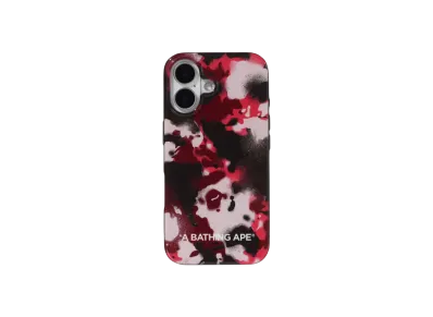 A BATHING APE Map Camo iPhone 16 Case "Red"