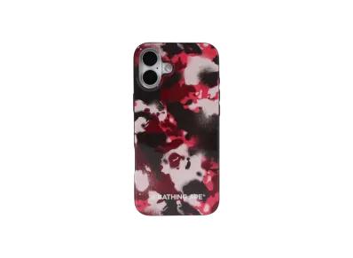 A BATHING APE Map Camo iPhone 16 Plus Case "Red"