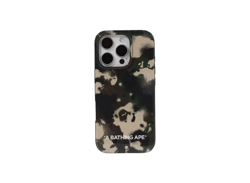 A BATHING APE Map Camo iPhone 16 Pro Case "Green"