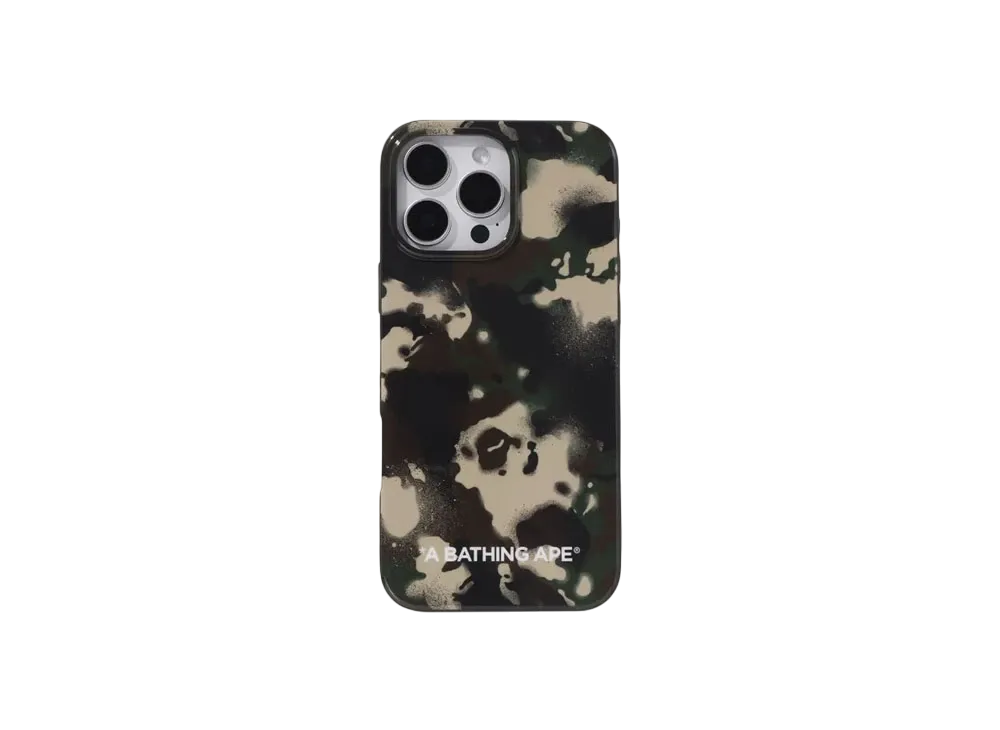 A BATHING APE Map Camo iPhone 16 Pro Max Case "Green"