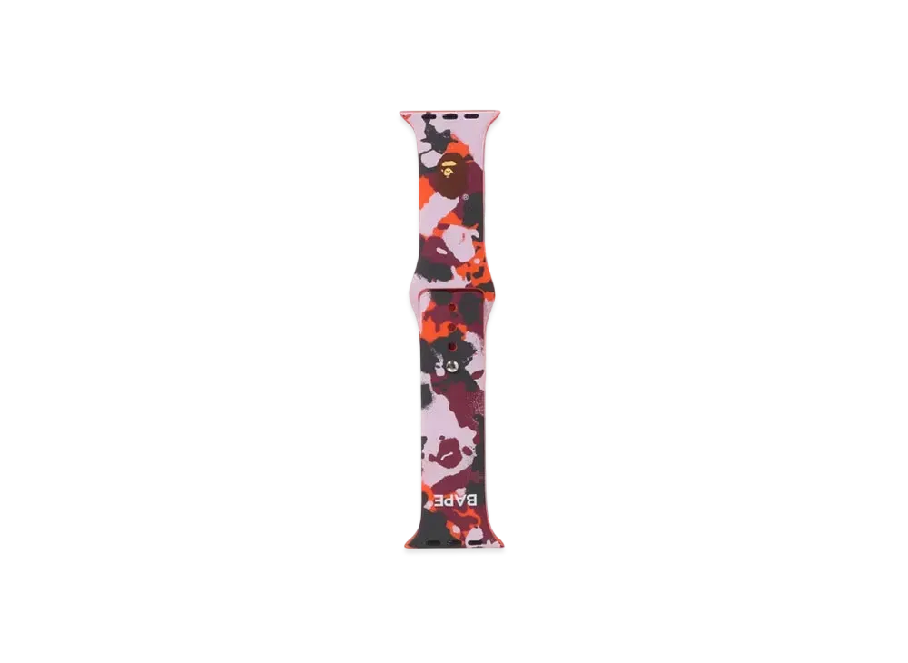 A BATHING APE Map Camo Watch Band "Red"