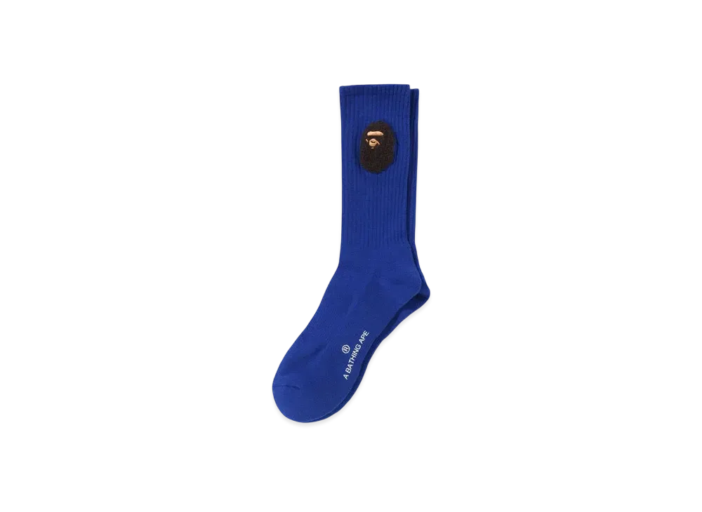 A BATHING APE Balloon Yarn Ape Head Socks "Blue"