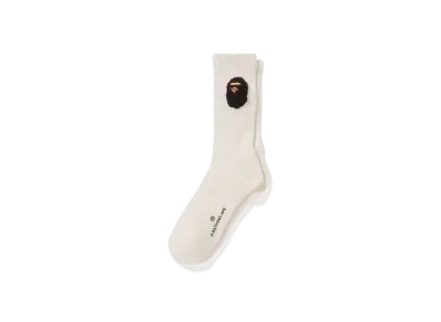 A BATHING APE Balloon Yarn Ape Head Socks "White"
