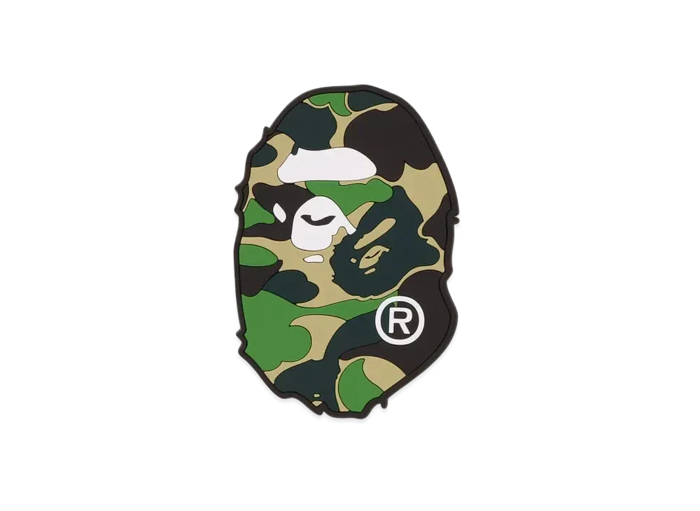 A BATHING APE ABC Camo Ape Head Rubber Coaster "Green"