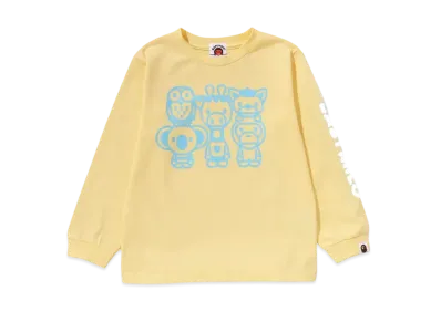 A BATHING APE Baby Milo & Friends LS Tee "Yellow"
