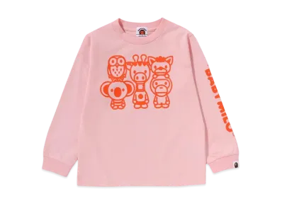 A BATHING APE Baby Milo & Friends LS Tee "Pink"