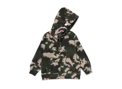 A BATHING APE Map Camo Shark Zip Hoodie "Green"