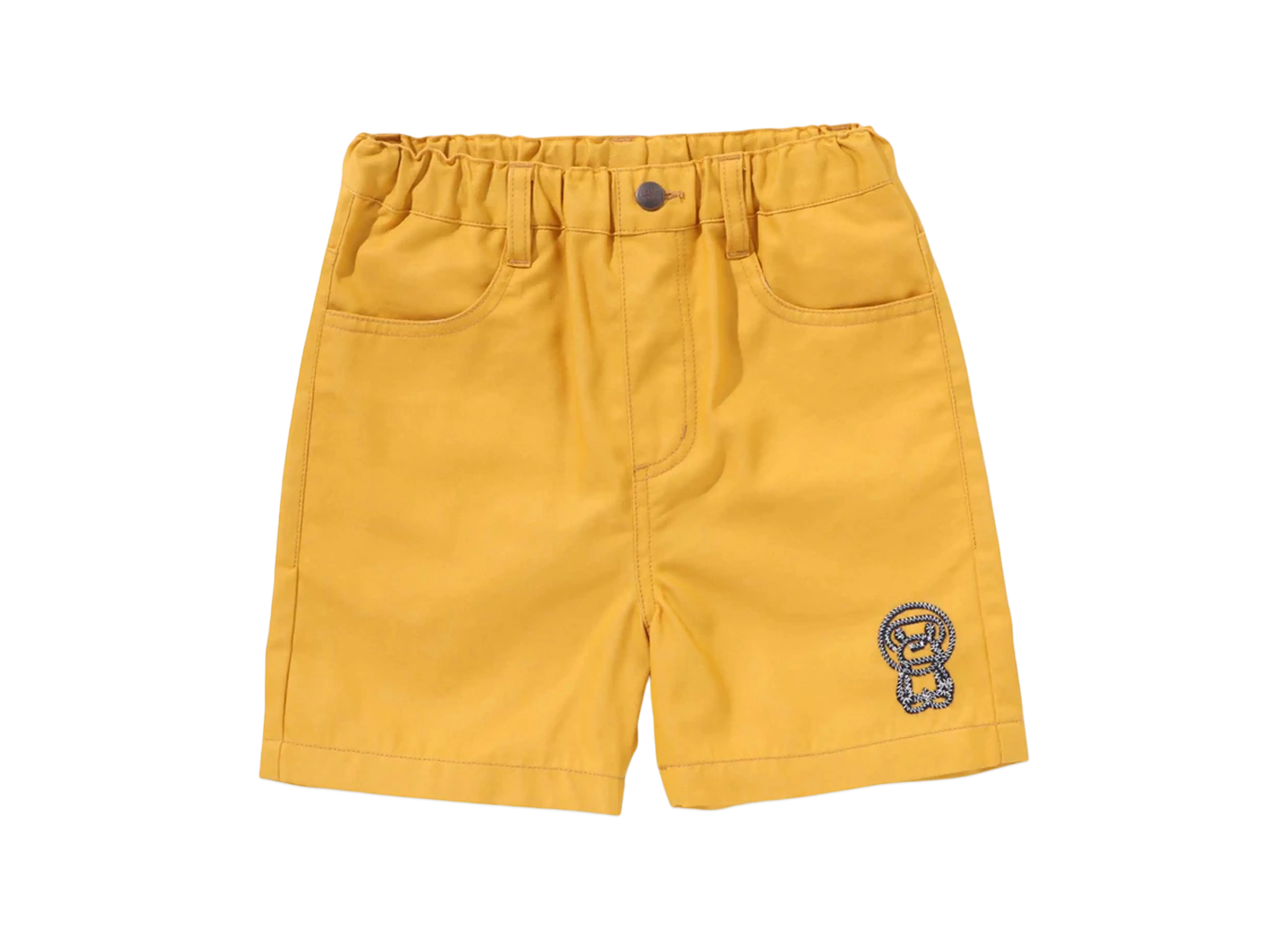 A BATHING APE Baby Milo Rope Denim Shorts "Yellow"