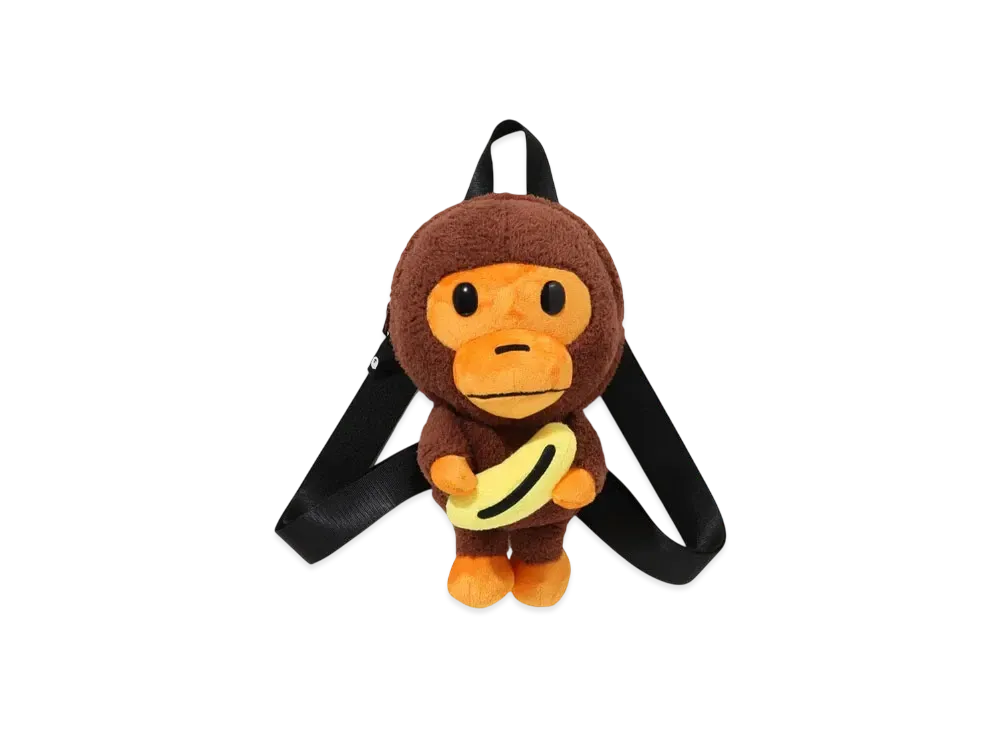 A BATHING APE Baby Milo Banana Plush Doll Daypack "Brown"