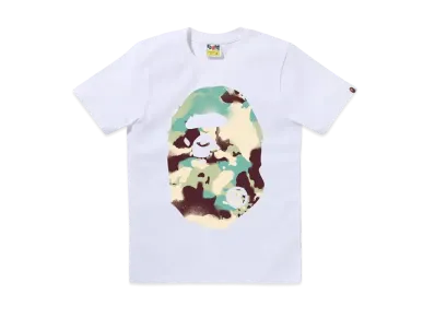 A BATHING APE Map Camo Big Ape Head Tee "White/ML"