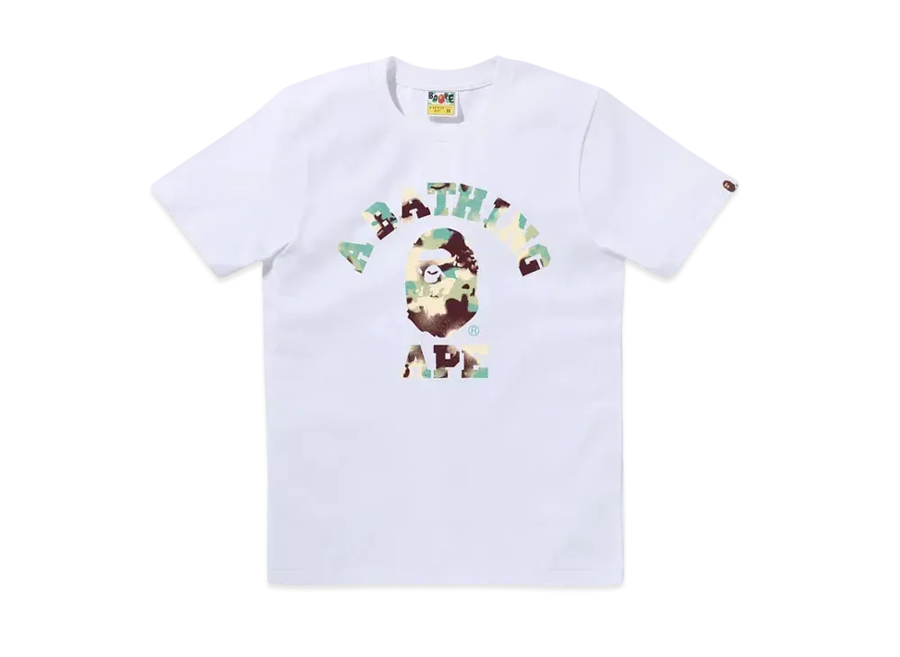 A BATHING APE Map Camo College Tee "White/ML"