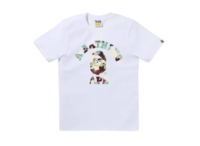 A BATHING APE Map Camo College Tee "White/ML"