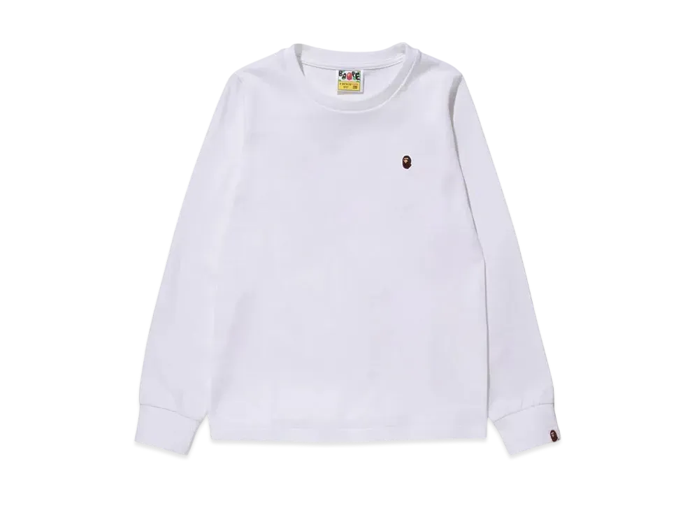 A BATHING APE Ape Head One Point LS Tee "White"